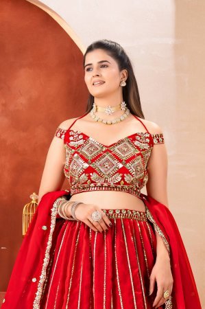 Bridal Red  Georgette Lehenga Choli for Wedding Wear