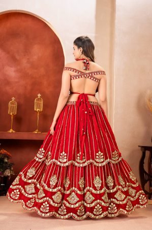 Bridal Red  Georgette Lehenga Choli for Wedding Wear