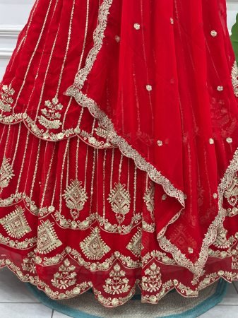 Bridal Red  Georgette Lehenga Choli for Wedding Wear