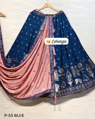 Bridal Wear Heavy Chinon Embroidered Work Lehenga Choli With Dupatta