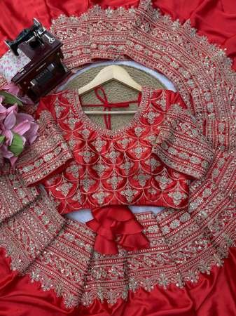 Bridel Wear Red Colour Sequence Work Saree