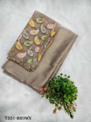 Brown Best Chiffon Saree With Blouse For Women