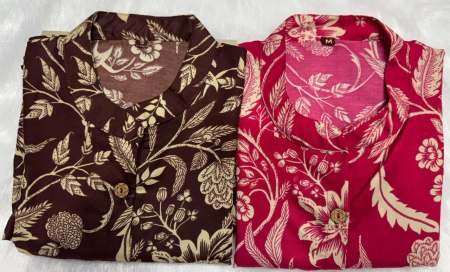 Brown Office Wear Floral Printed Rayon Top