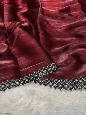 Brown Zimmy Choo Burberry Sequence Silk Saree