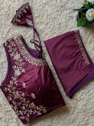 Butter Silk Sequence Touch Pretty Beet Red Blouse