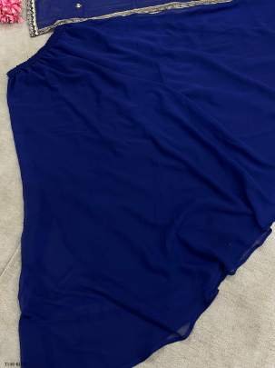 Buy Fancy Blue Pure Georgette Sharara Suit For Women