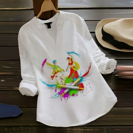 Buy Happy Holi Printed White Kurta