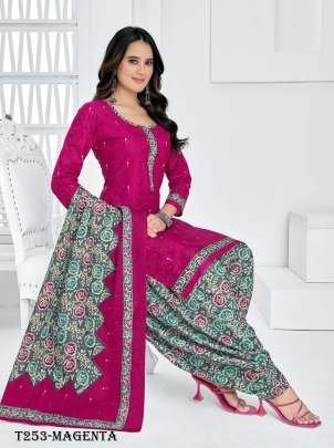 Buy Magenta Pure Cotton Ready Made Dress
