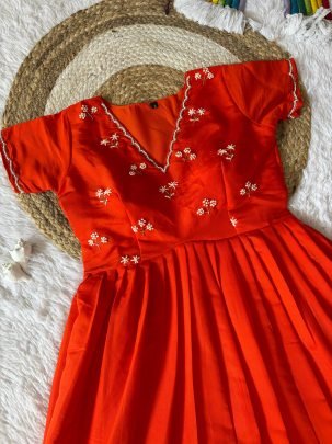 Buy this Red South Indian One Piece Gown