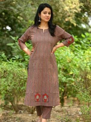 Casual Printed Pure Cotton Kurtis With Printed Koti