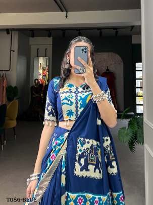 Fancy Blue Gotta Patti Digital Printed Lehenga Choli