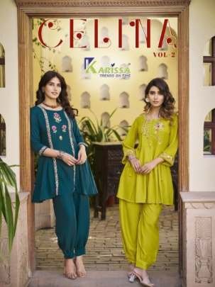 Celina Vol 2 Hand Work Viscose Rayon Kurtis Set By Karissa