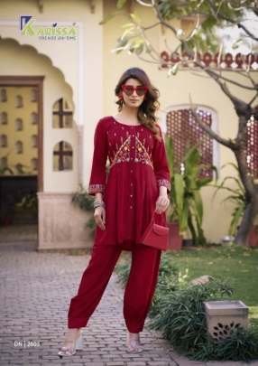 Celina Vol 2 Hand Work Viscose Rayon Kurtis Set By Karissa