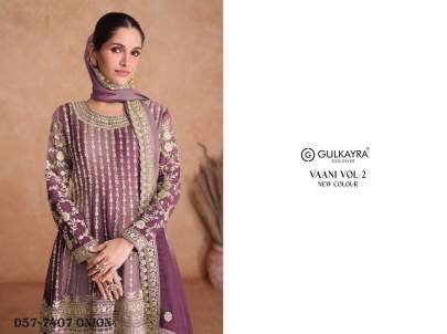 Chinon Fabric Ready-made Ethnic Onion Color Suits for Women