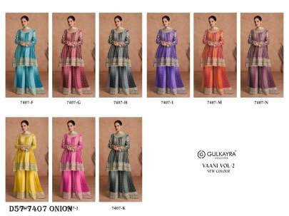 Chinon Fabric Ready-made Ethnic Onion Color Suits for Women