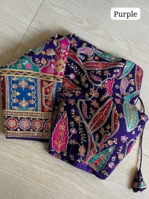 Chinon Position Printed Purple Crepe Padded Blouse