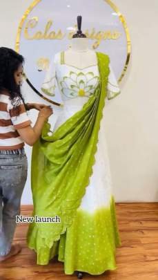 Chinon Real Hand Work Digital Printed Readymade Lehenga Choli