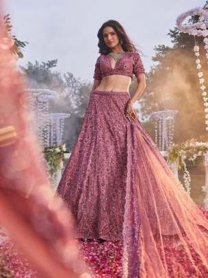 Chinon Silk Heavy Thread Embroidery With Sequins Work Lehenga Choli