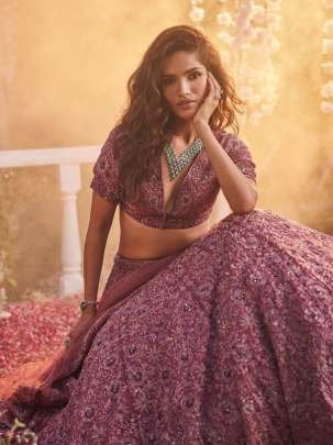 Chinon Silk Heavy Thread Embroidery With Sequins Work Lehenga Choli