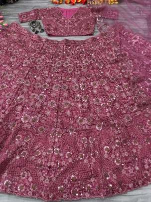 Chinon Silk Heavy Thread Embroidery With Sequins Work Lehenga Choli
