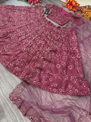 Chinon Silk Heavy Thread Embroidery With Sequins Work Lehenga Choli
