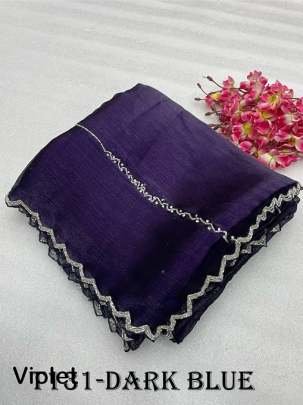 Classic Dark Blue Jimmy Choo Handwork Saree