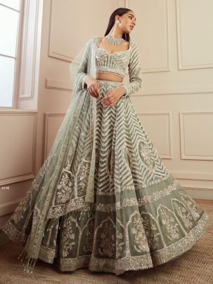 Classic Indian Georgette Lehenga Set With Heavy Sequence Work