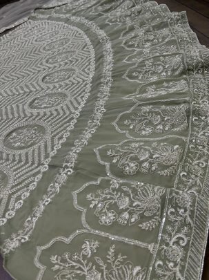 Classic Indian Georgette Lehenga Set With Heavy Sequence Work