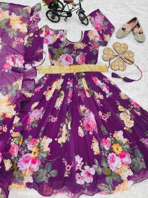 Classical Ready to wear Georgette Kid Gown With Dupatta