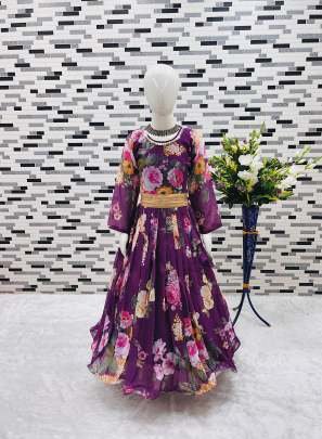 Classical Ready to wear Georgette Kid Gown With Dupatta