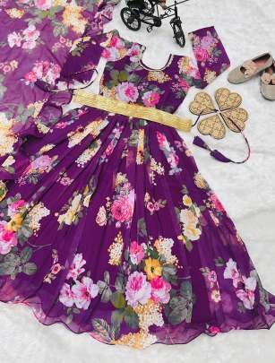 Classical Ready to wear Georgette Kid Gown With Dupatta