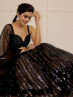 Cocktail Wear Hot Black Sequence Lehenga Choli
