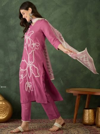 Comfortable Dark Gajri Color Rayon Kurti Set