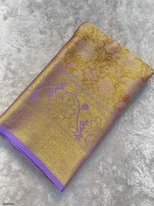 Contrast Gold Zari Rich  Pallu kanjivaram silk saree