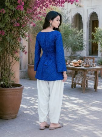 Cotton Bandhej Print Top With Linen Pant