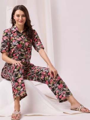 Femella Vol 15 Cotton Blend Printed ladies Co Ord Set By Shubhvastra
