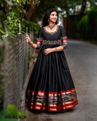 Cotton With Fancy Thread Work Printed Designer Anarkali Suit