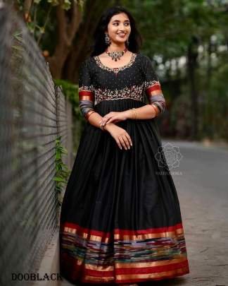 Cotton With Fancy Thread Work Printed Designer Anarkali Suit