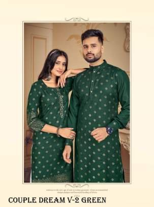 Couple Dream V 2 Pure Cotton Kurta With Payjama