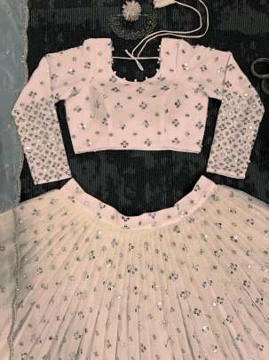 Light Peach Exclusive Designer And Attractive Georgette Lehenga Choli