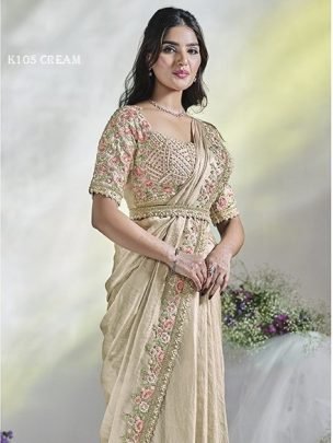 Cream Ready to wear Saree By Mahotsav Mohmanthan 24600 Aura Series