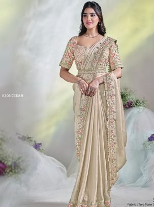Cream Ready to wear Saree By Mahotsav Mohmanthan 24600 Aura Series
