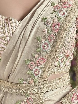 Cream Ready to wear Saree By Mahotsav Mohmanthan 24600 Aura Series