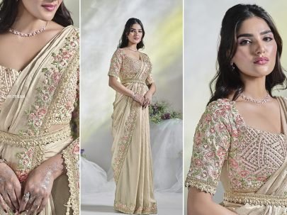 Cream Ready to wear Saree By Mahotsav Mohmanthan 24600 Aura Series