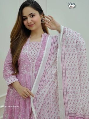 Cut Long Kurti  and  Lace work with Mal Mal Dupatta kurti sets