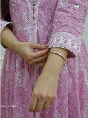 Cut Long Kurti  and  Lace work with Mal Mal Dupatta kurti sets