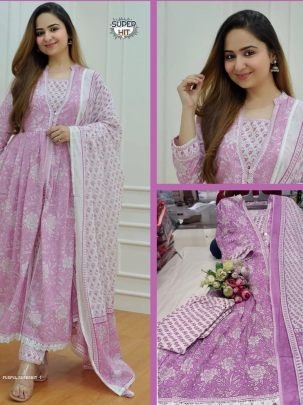 Cut Long Kurti  and  Lace work with Mal Mal Dupatta kurti sets