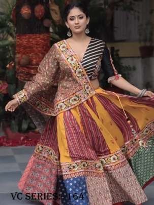 Daandiyarash Printed Muslin Cotton Lehenga Choli