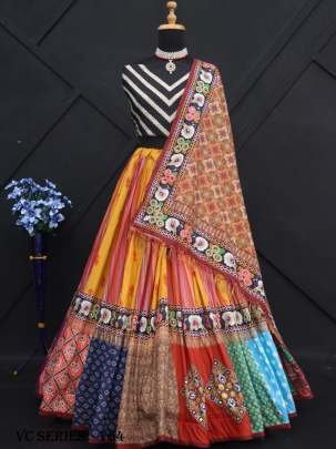 Daandiyarash Printed Muslin Cotton Lehenga Choli