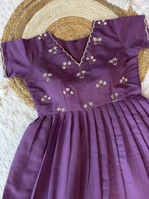 Dark Onion Soft Roman Hand Work Gown